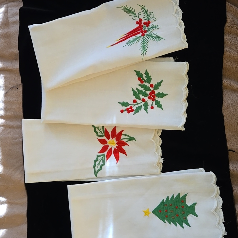 Vintage Linen Christmas Cloths